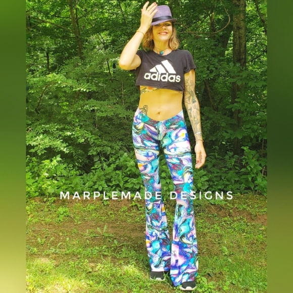 NWT* Xs/ X Long 24x35 flares💜 MarpleMade Designs super soft yoga, low rise, - Picture 16 of 16